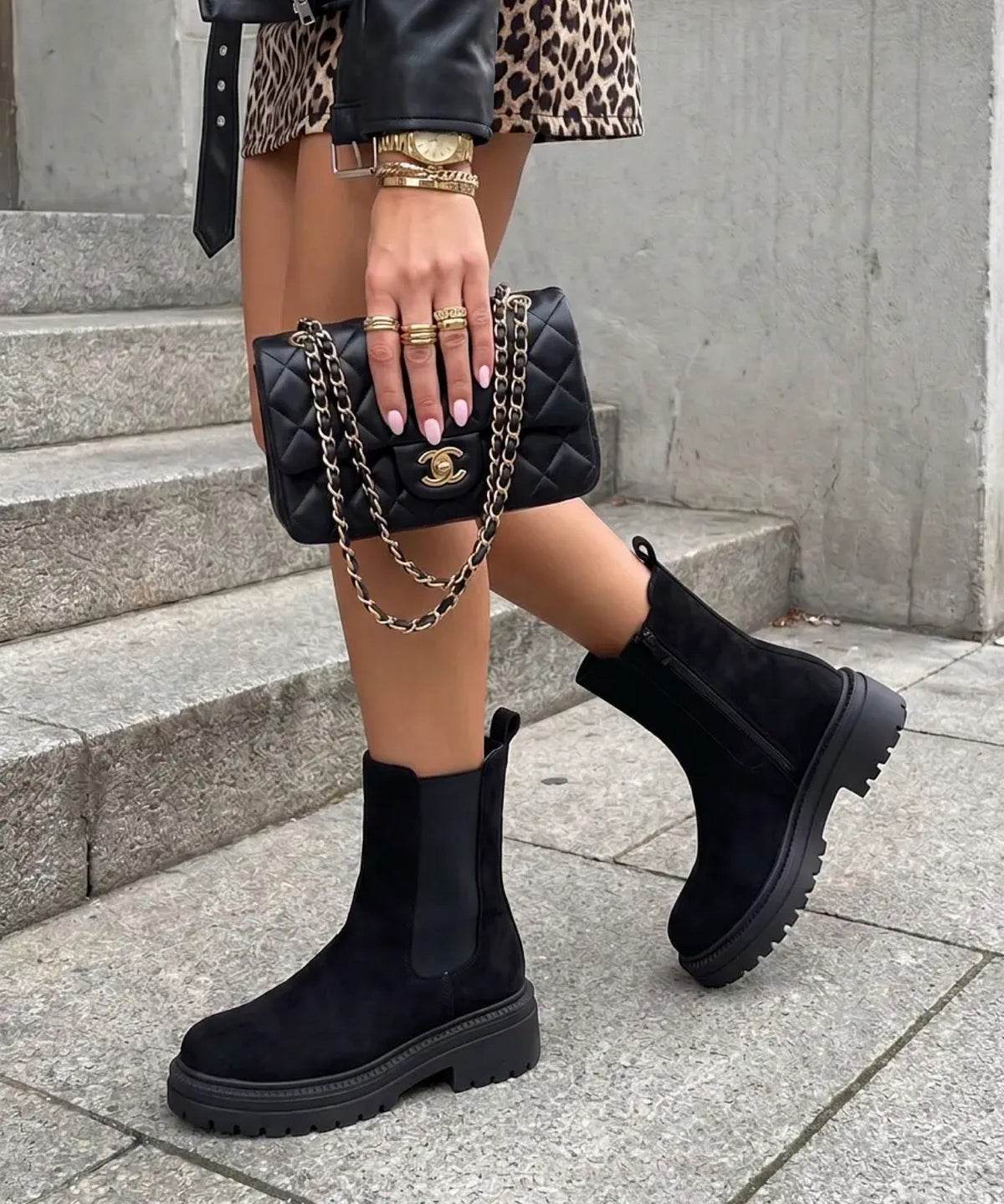 Lania | Chelsea boots effetto scamosciato neri