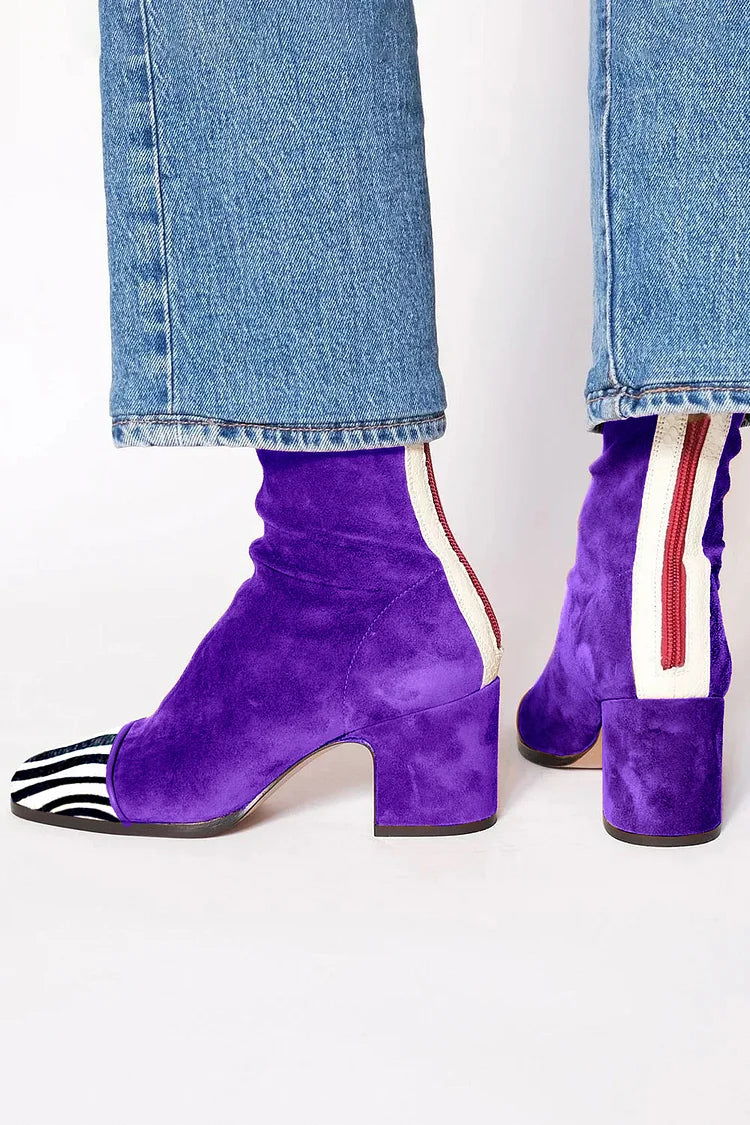 Aurélie – Stivaletti viola con stampa