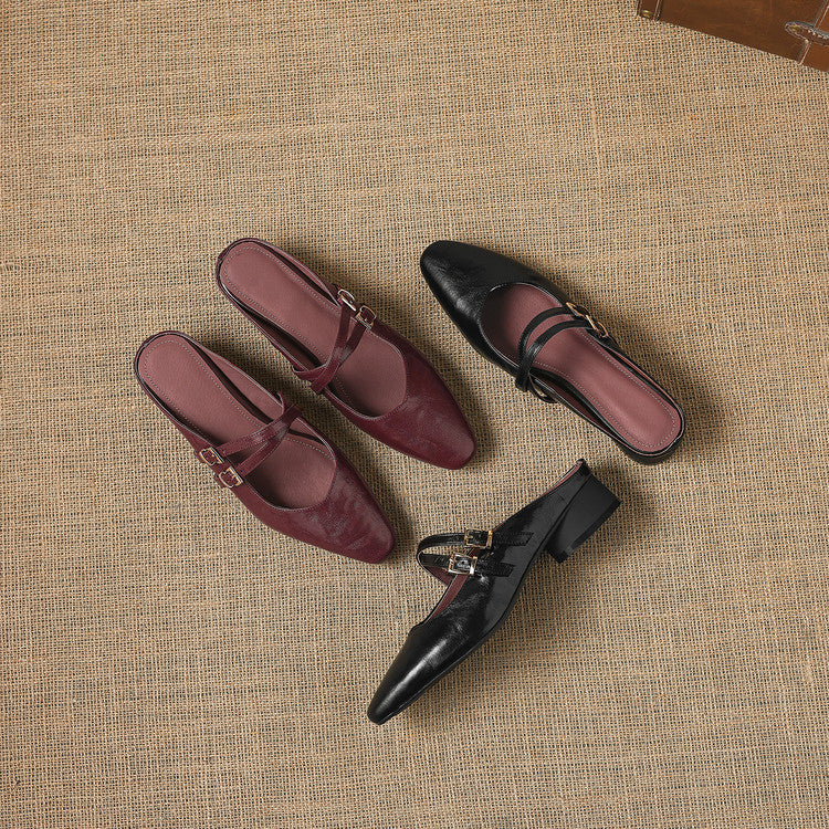 Quaro | Mules Mary Jane in vera pelle