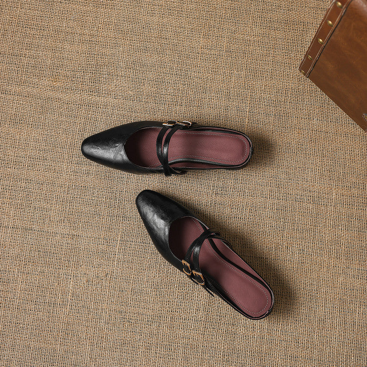 Quaro | Mules Mary Jane in vera pelle