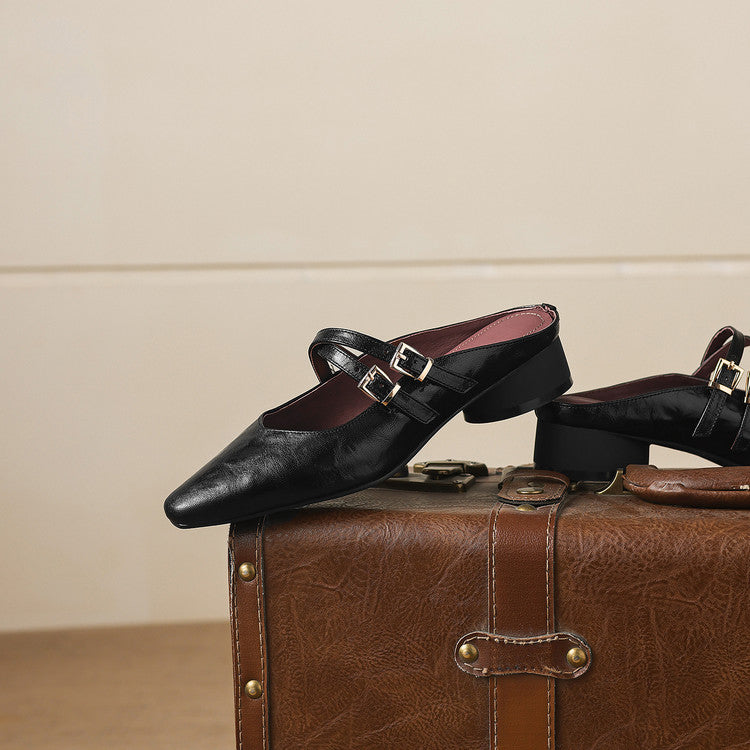 Quaro | Mules Mary Jane in vera pelle