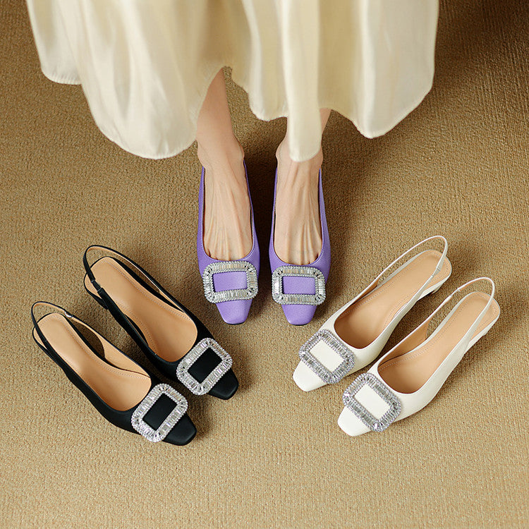 Elora | Slingback in vera pelle con strass