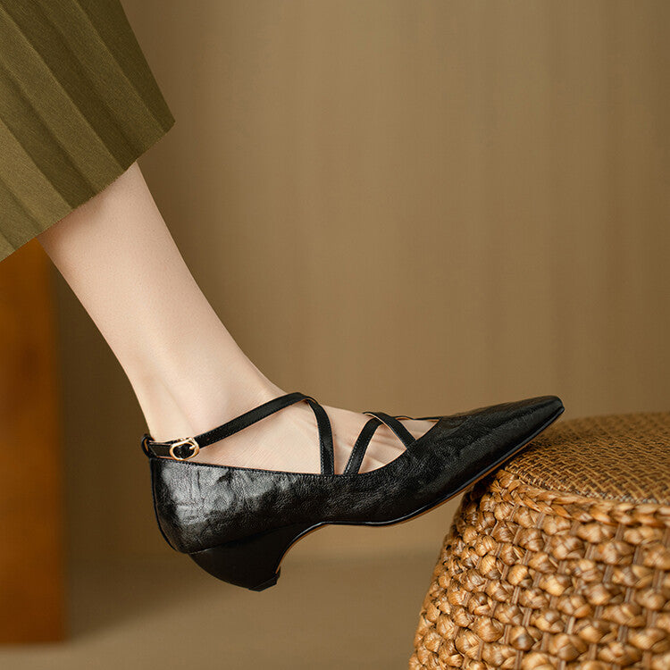 Tullia | Décolleté in vera pelle con zeppa