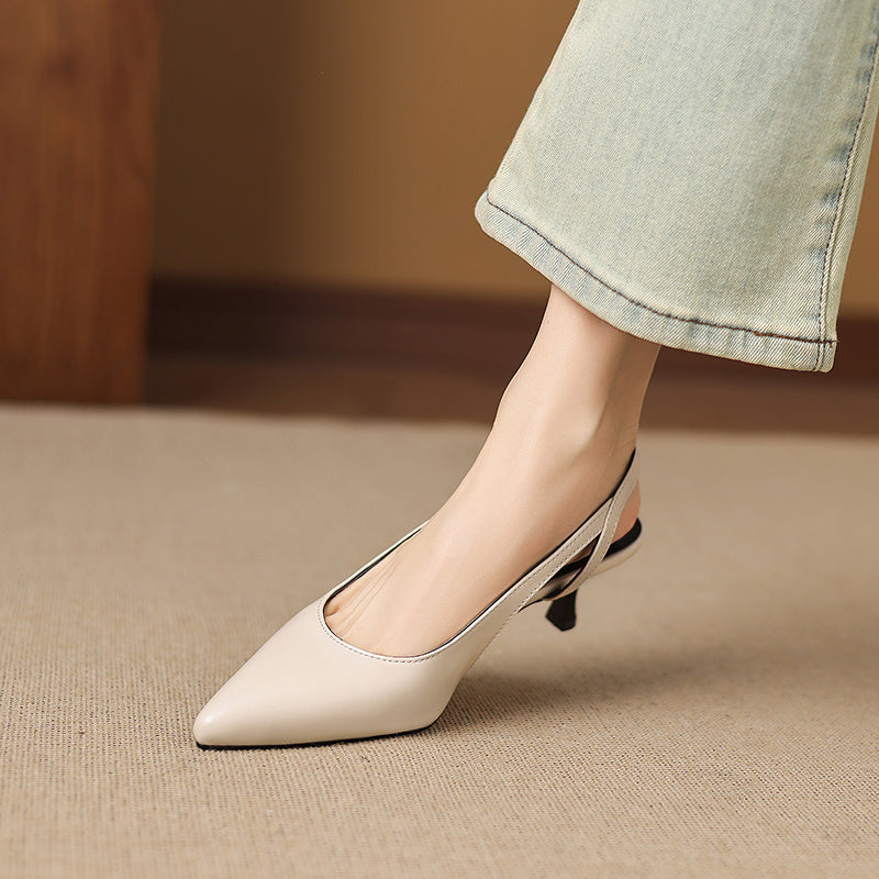 Osea | Slingback in vera pelle con tacco kitten