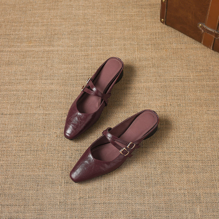 Quaro | Mules Mary Jane in vera pelle