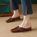 Lera | Mules in vera pelle a punta quadrata