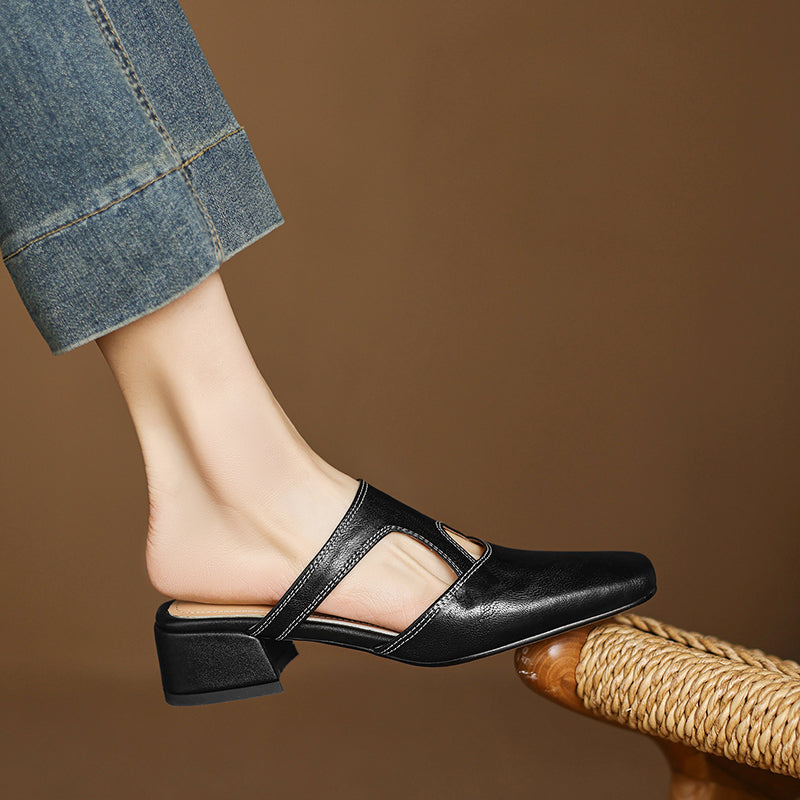 Dessa | Mules in vera pelle con tagli
