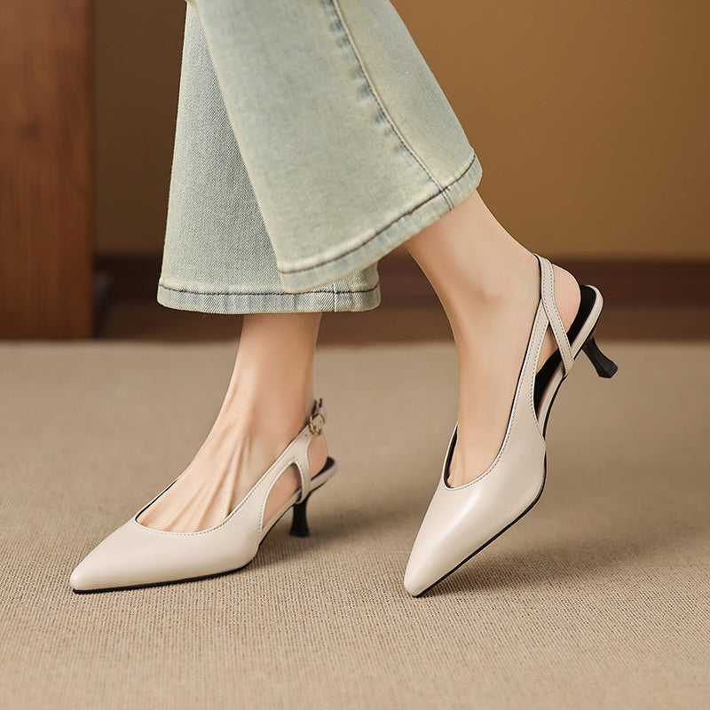 Osea | Slingback in vera pelle con tacco kitten