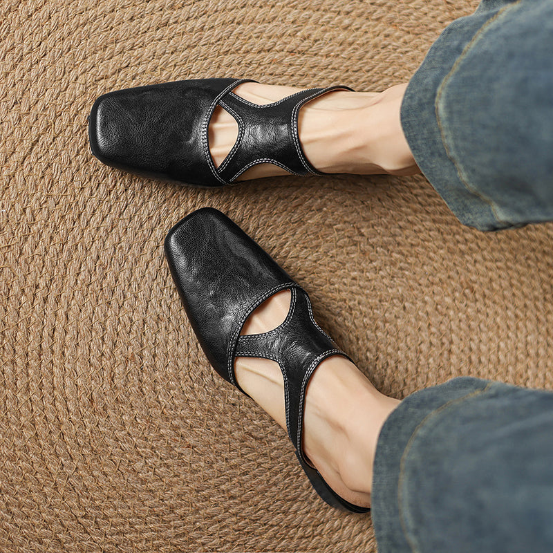 Dessa | Mules in vera pelle con tagli