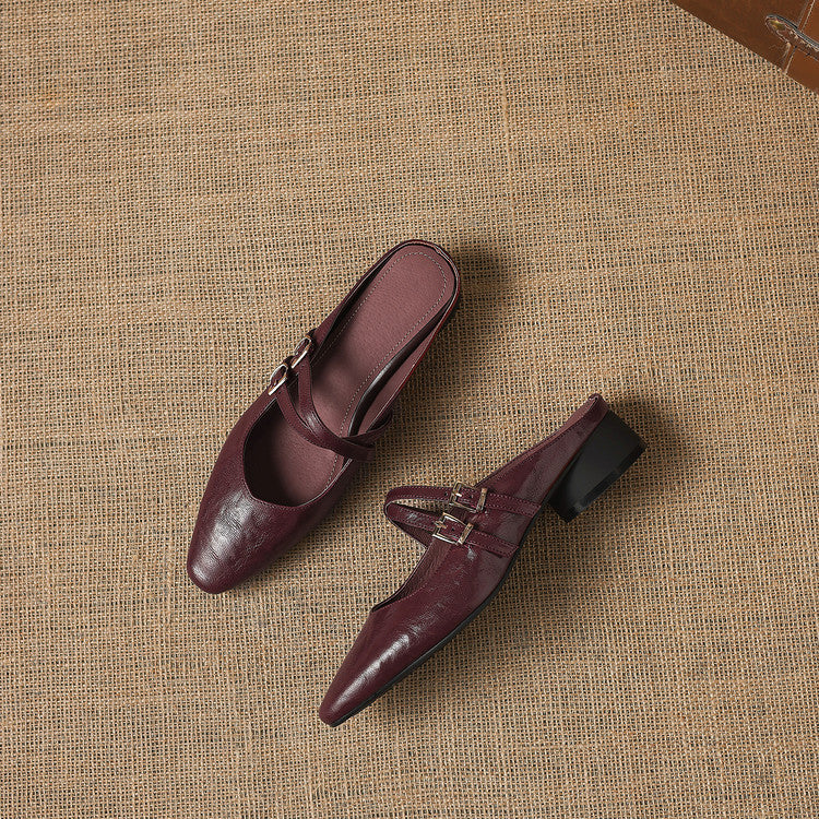 Quaro | Mules Mary Jane in vera pelle