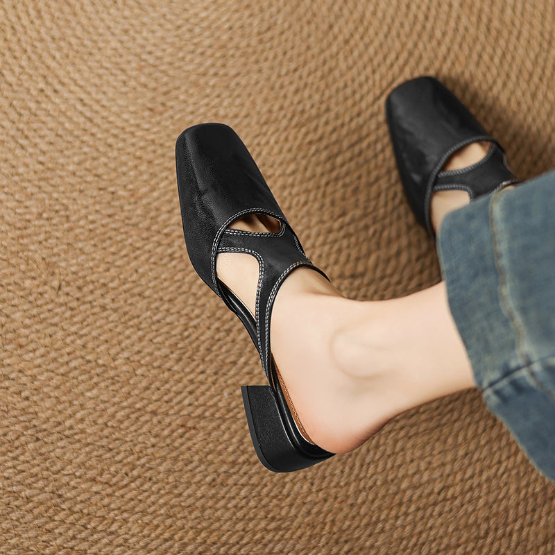 Dessa | Mules in vera pelle con tagli