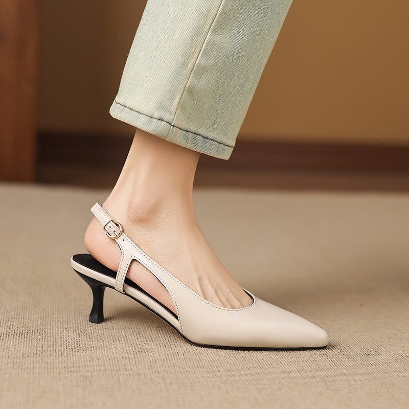Osea | Slingback in vera pelle con tacco kitten