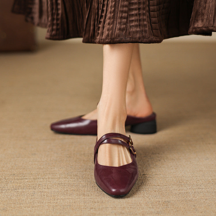 Quaro | Mules Mary Jane in vera pelle