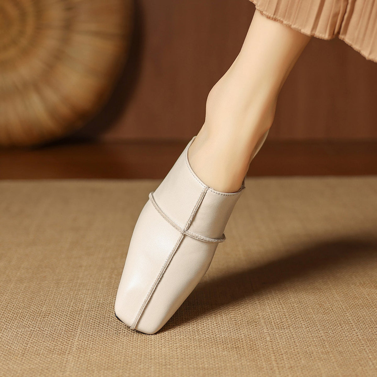 Halia | Mules in vera pelle con zeppa