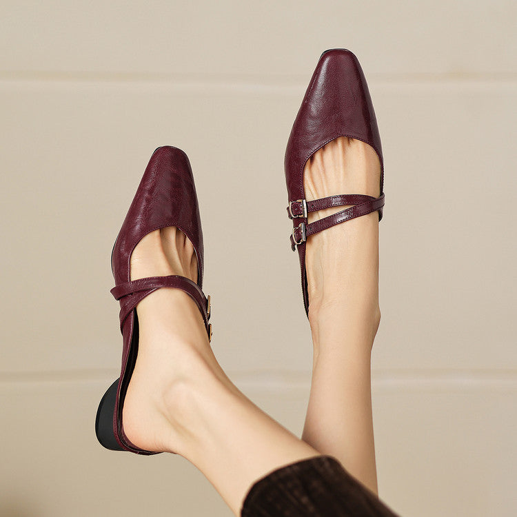 Quaro | Mules Mary Jane in vera pelle