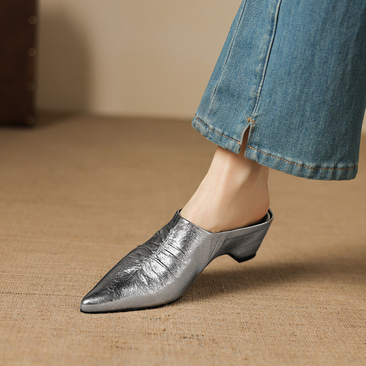 Miora | Mules in vera pelle a punta