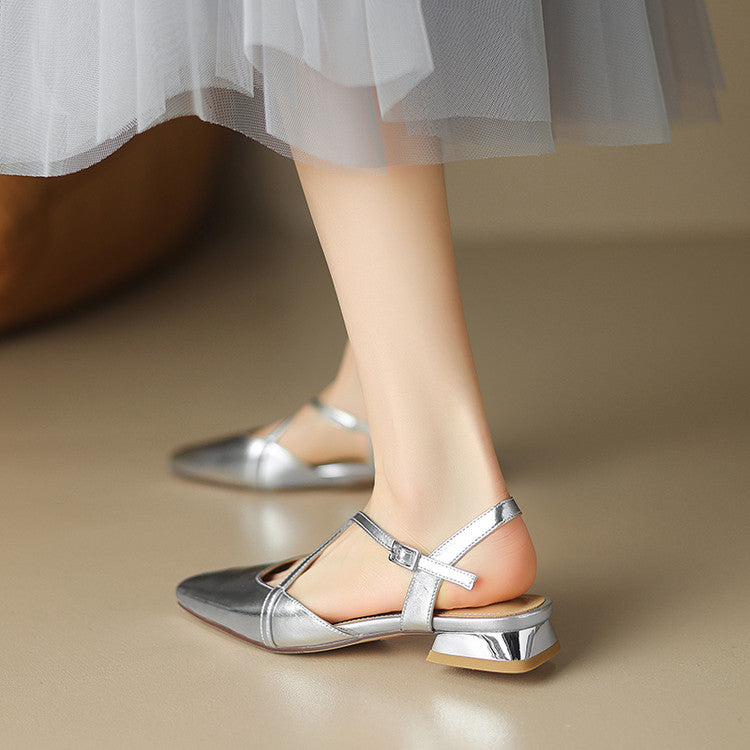 Stella | Slingback in vera pelle a punta quadrata