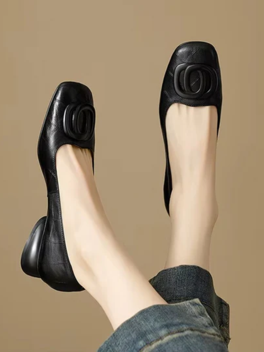 Margot | Ballerine in vera pelle a punta quadrata