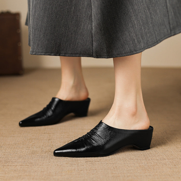 Miora | Mules in vera pelle a punta