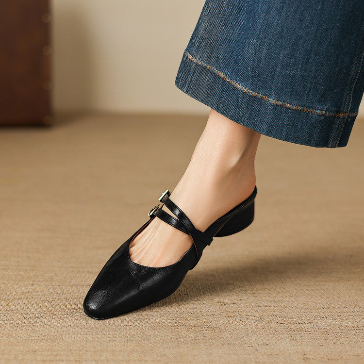 Quaro | Mules Mary Jane in vera pelle