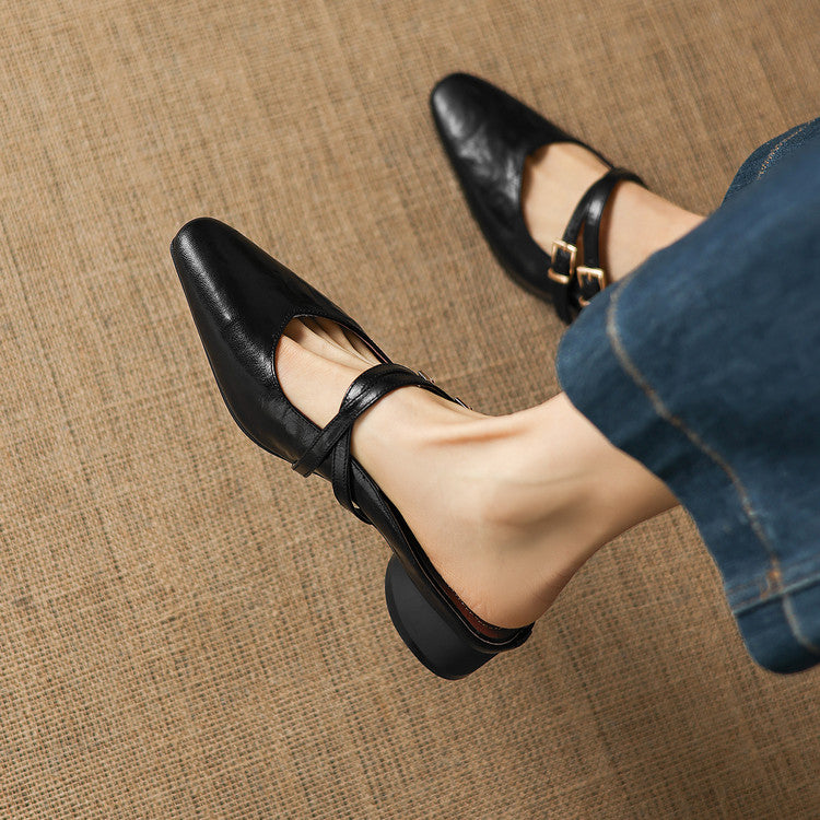 Quaro | Mules Mary Jane in vera pelle