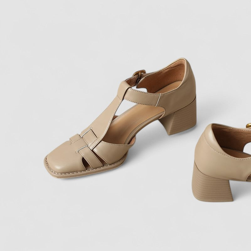 Véronique | Scarpe con cinturino a T e tacco largo