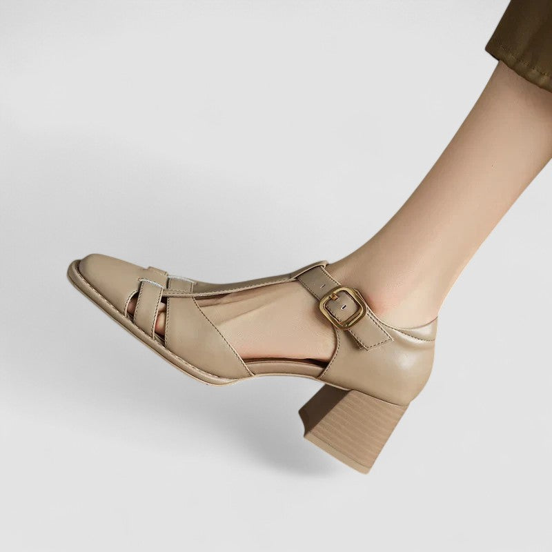 Véronique | Scarpe con cinturino a T e tacco largo