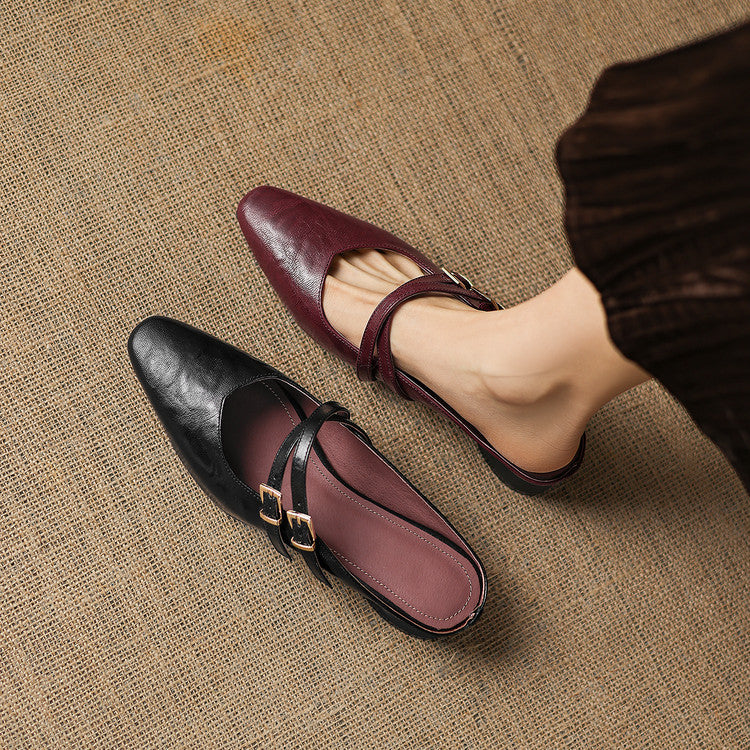 Quaro | Mules Mary Jane in vera pelle