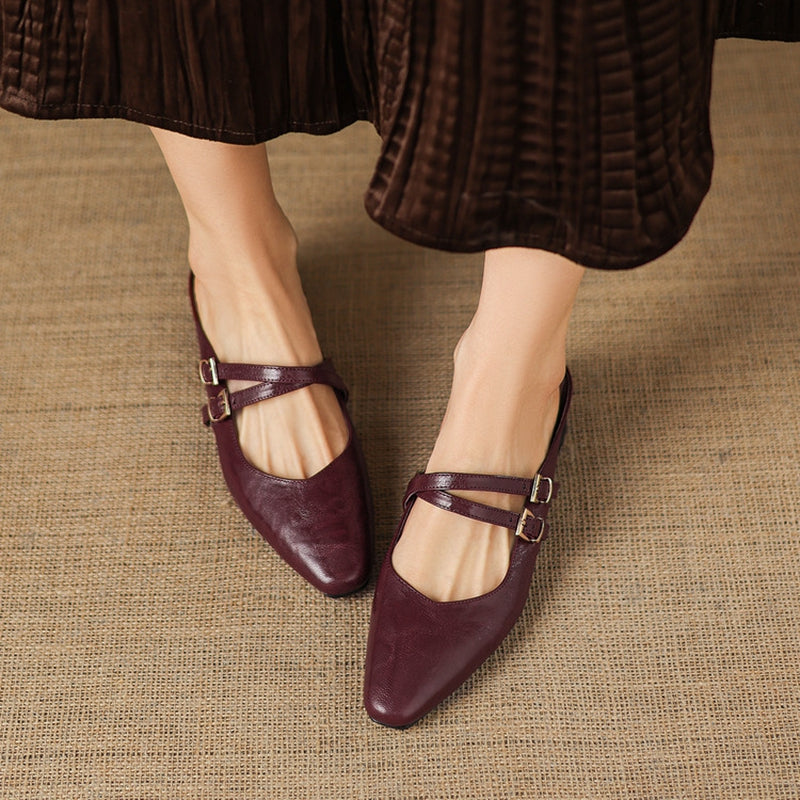 Quaro | Mules Mary Jane in vera pelle