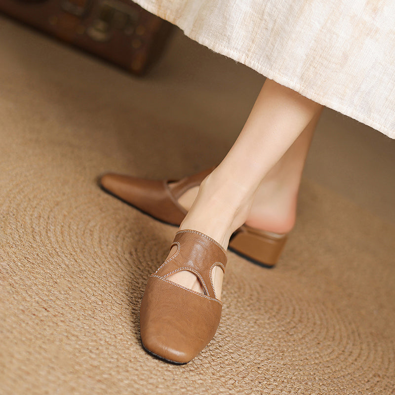 Dessa | Mules in vera pelle con tagli
