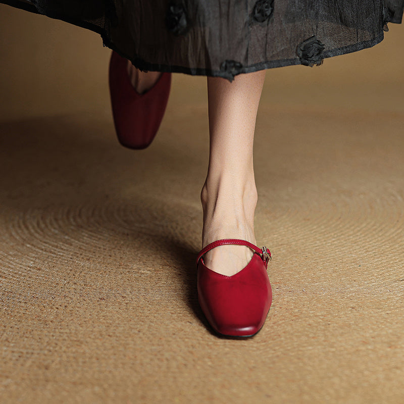 Neva | Mules in vera pelle a punta quadrata