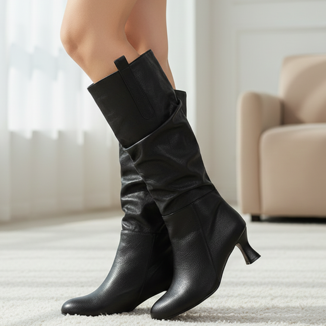 Elara – Stivali slouch a punta con tacco kitten
