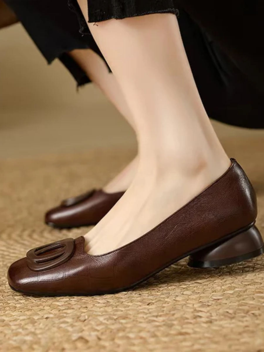 Margot | Ballerine in vera pelle a punta quadrata