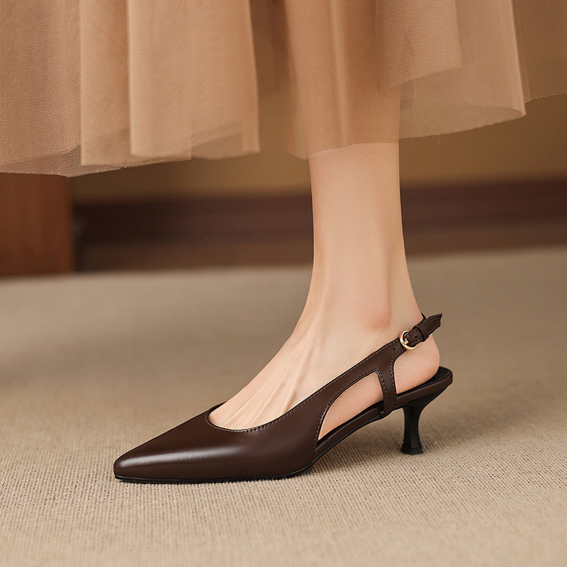 Osea | Slingback in vera pelle con tacco kitten