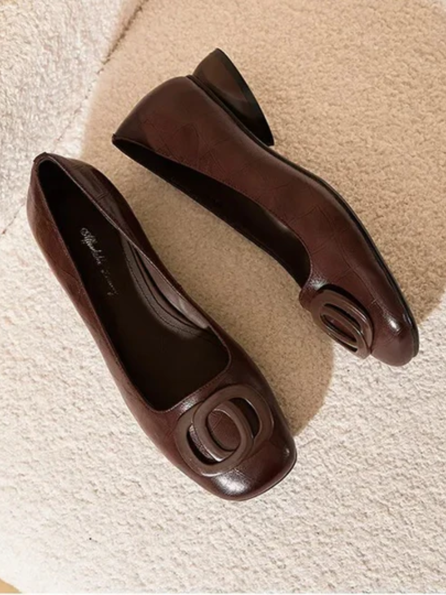 Margot | Ballerine in vera pelle a punta quadrata