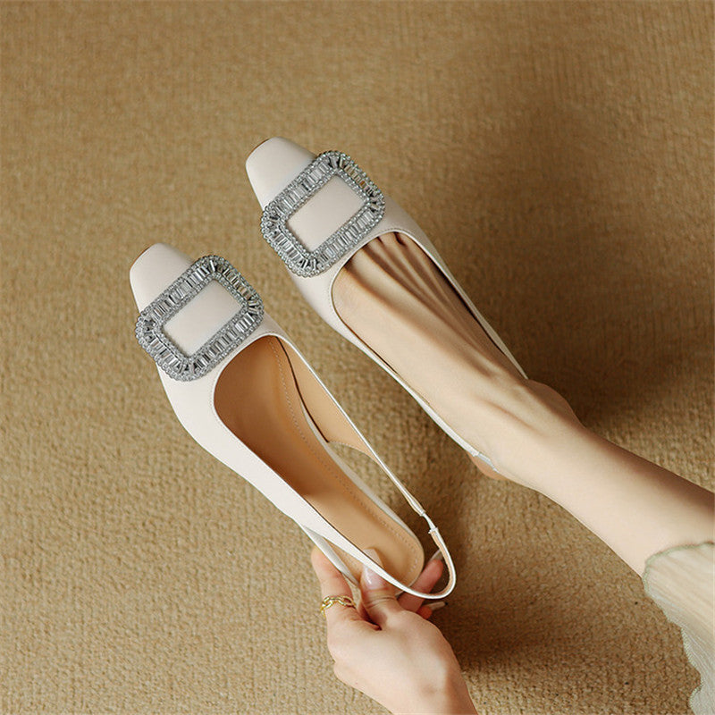 Elora | Slingback in vera pelle con strass