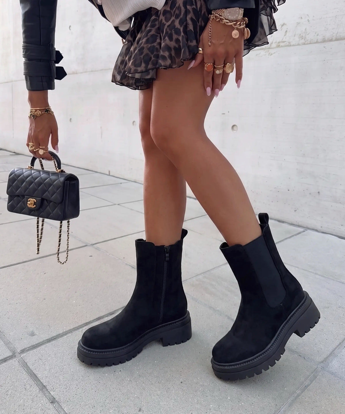 Lania | Chelsea boots effetto scamosciato neri