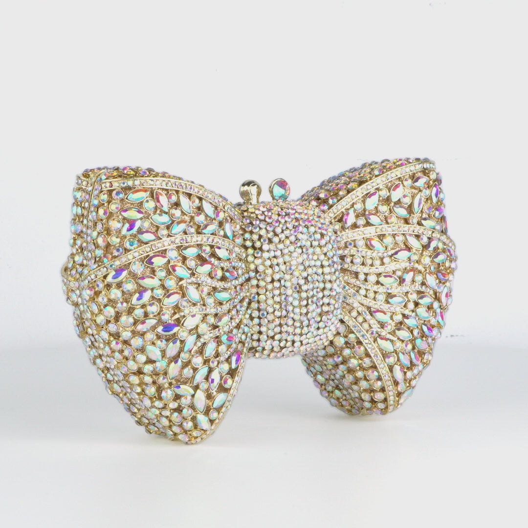 Bianca Bow Rhinestone Clutch Bag