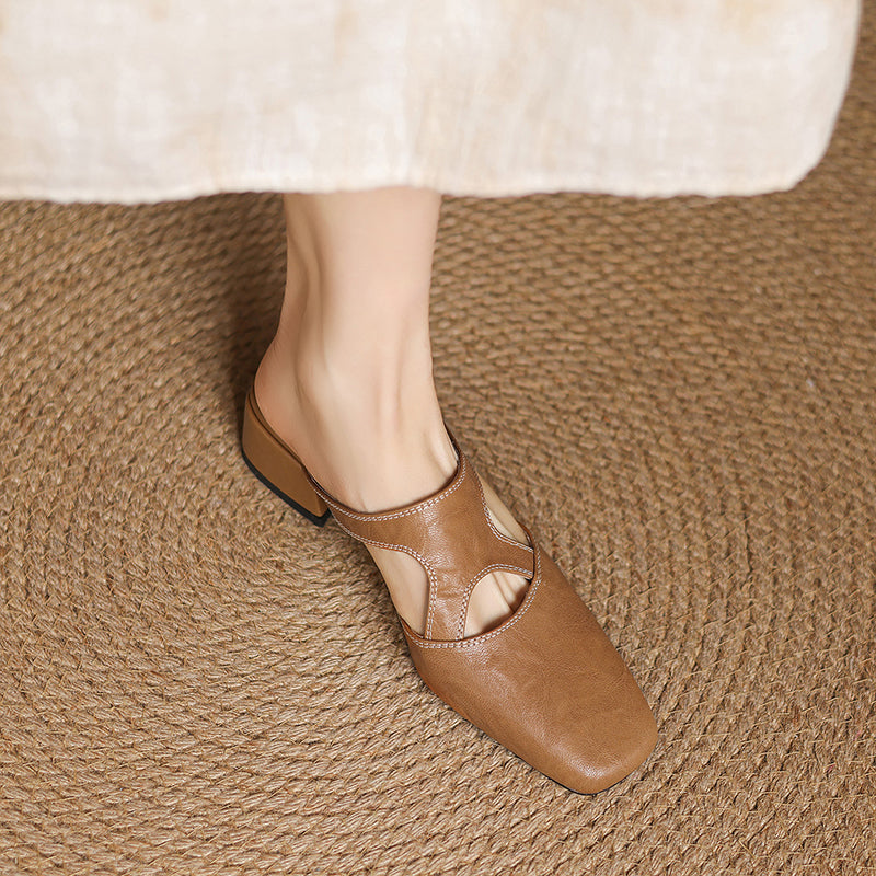 Dessa | Mules in vera pelle con tagli