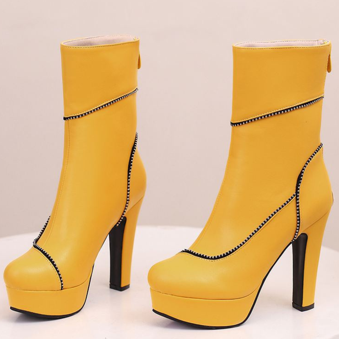 Clarissa – Stivali con plateau e profili di strass