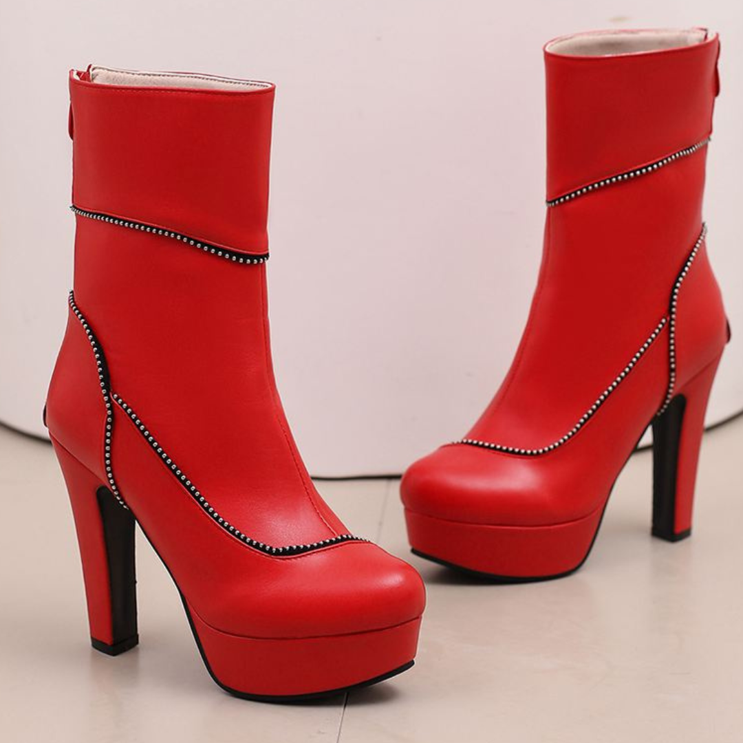 Clarissa – Stivali con plateau e profili di strass