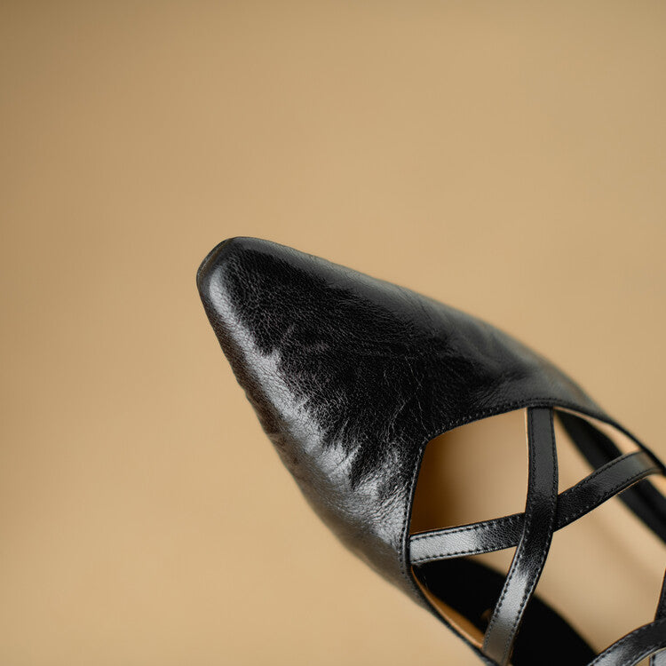 Tullia | Décolleté in vera pelle con zeppa