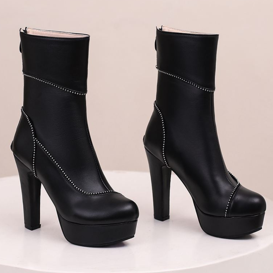 Clarissa – Stivali con plateau e profili di strass