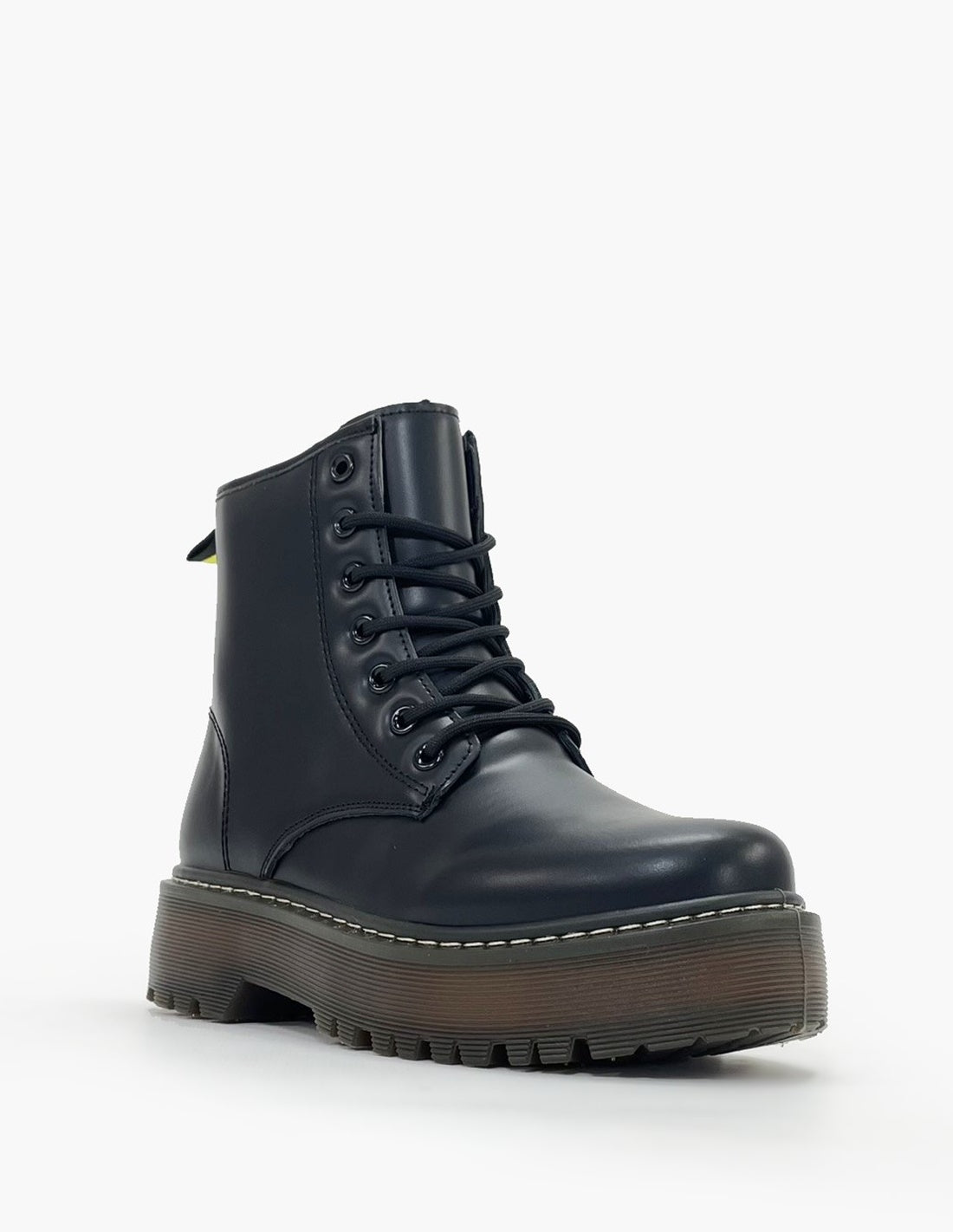 Anfibi Militari Neri con Plateau