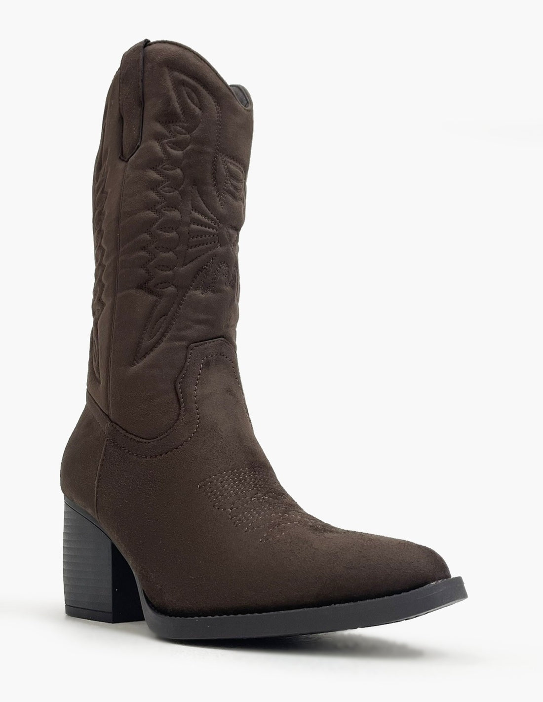 Stivaletti cowboy marroni con tacco 7 cm