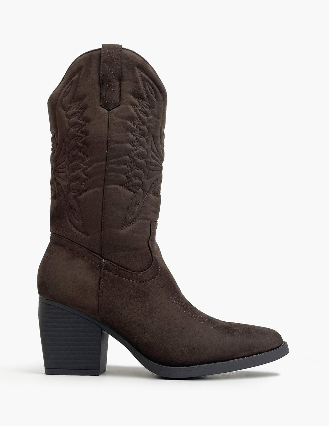 Stivaletti cowboy marroni con tacco 7 cm