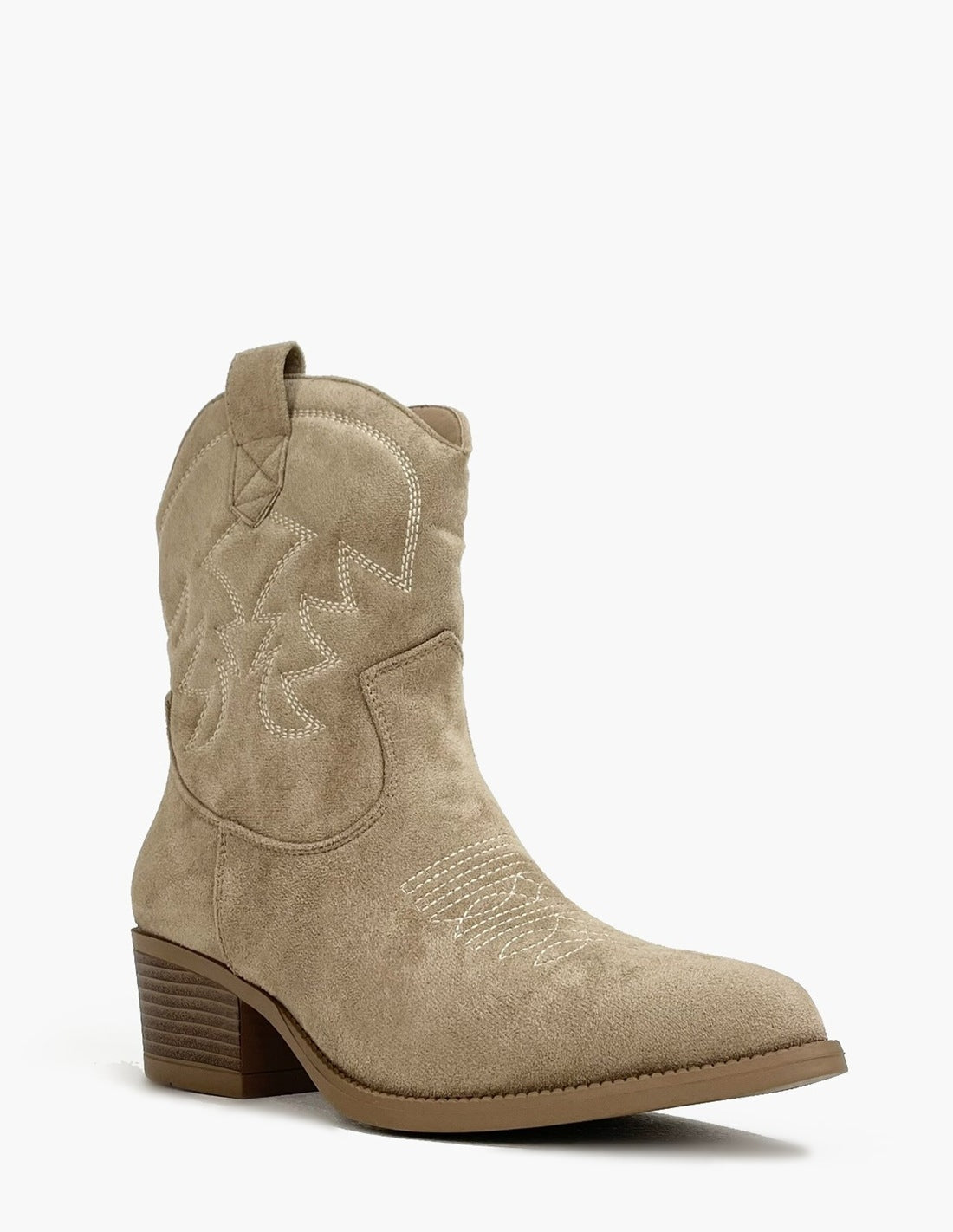 Stivaletti western kaki effetto camoscio