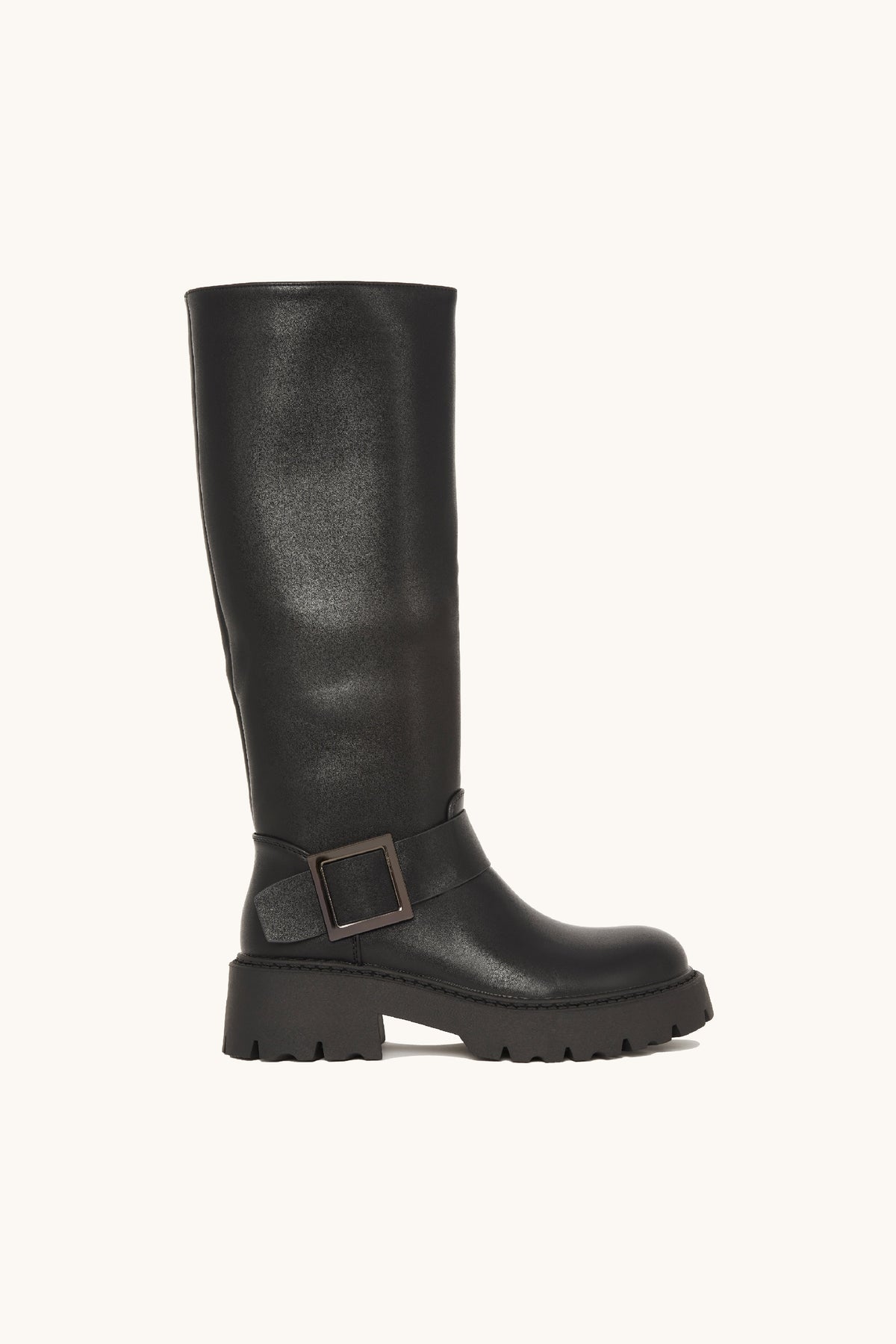 Stivali biker neri con suola carrarmato – Nancy