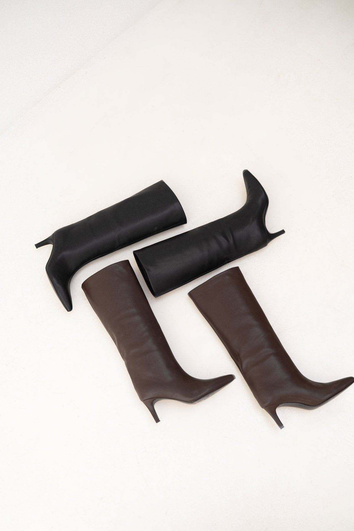 Stivali marroni con tacco sottile – Serena