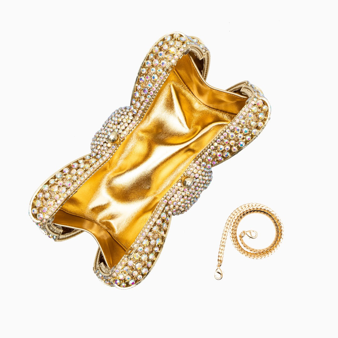 Bianca Bow Rhinestone Clutch Bag